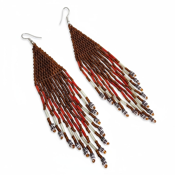 Boheme Jewelry - Soux Boho Fringe Beaded Earrings Handmade Jewelry Boheme Hand Crafted